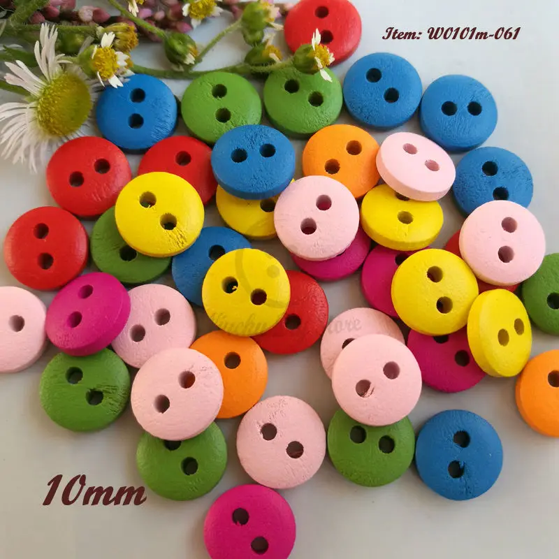 

480pcs 10mm mixed color mini wood bread buttons for sewing scrapbooking craft diy decor accessories sewing materials wholesale