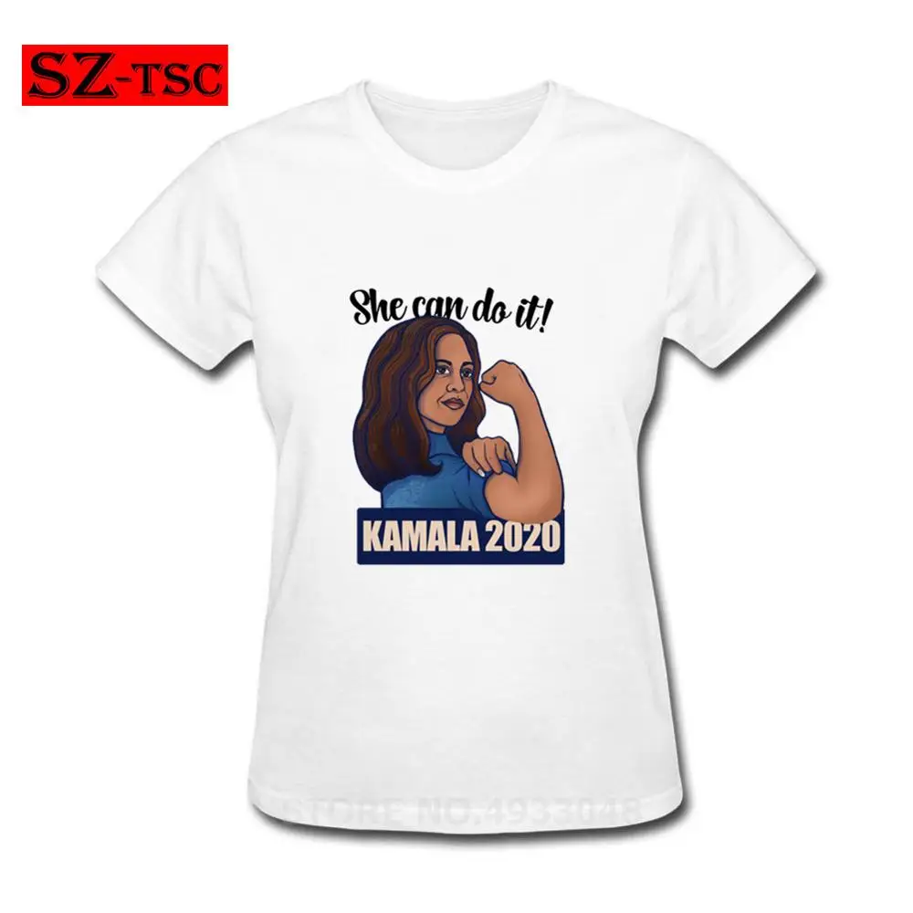 Kamala Harris For President 2020 футболка женская с графическим принтом круглым вырезом