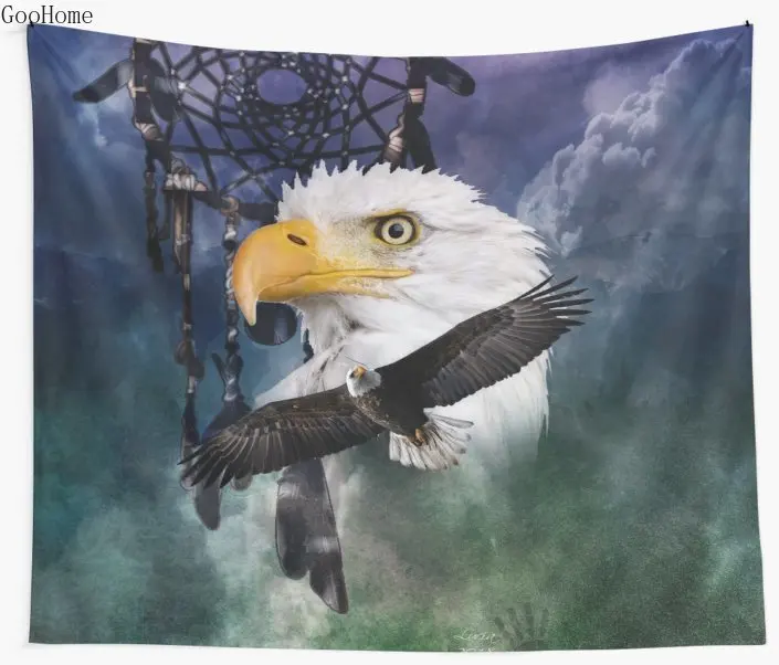 

Настенный Гобелен Eagle Spirit, пляжное полотенце, одеяло из полиэстера для йоги