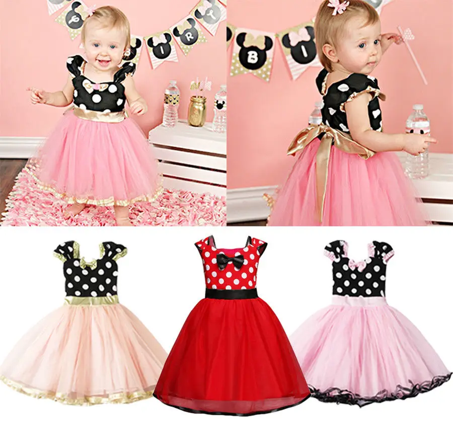 2018 new sweet Child Kids Baby Girls Princess Sleeveless Bowknot Cosplay Party Tulle Tutu Dresses lovely kid dot ball gown dress | Детская