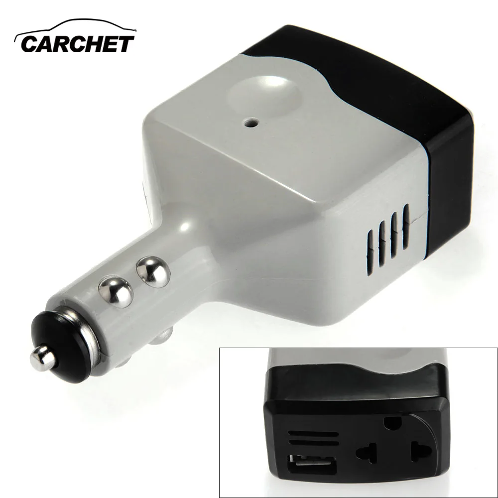 Авто USB Зарядное устройство Мощность Инвертор адаптер 12 V 24 до 220V постоянного тока