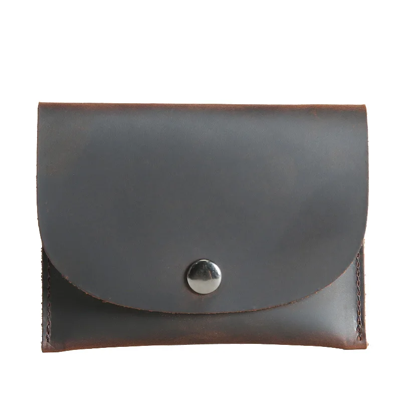 dark brown Простой держатель для кредитных карт кожаные тонкие бумажники для карт мужские карты пакет Кошелек для монет Тонкий Портативный прочный оптом - Цвет: dark brown