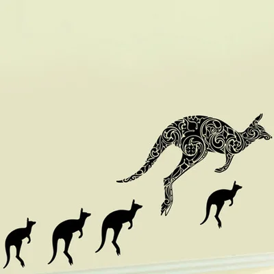 

New Arrive 3D Wall Art Kangaroo Mom and Baby Modern Home Decal Vinyl Wall Sticker Animal Wall Decor Kids Room Home Decoration