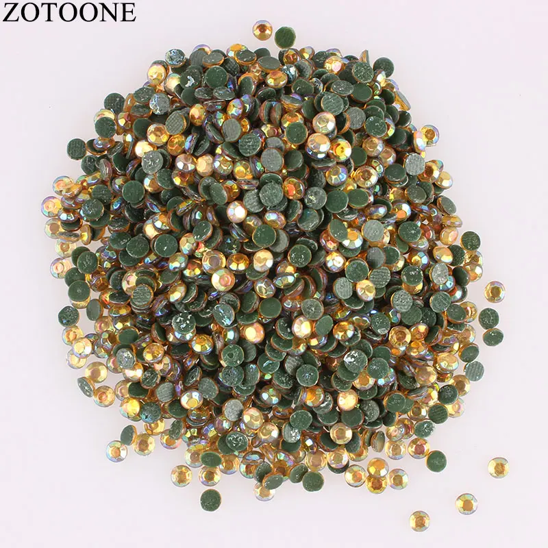 ZOTOONE AB желтые стразы с прямой основой полимерные Стразы плоские оборота для