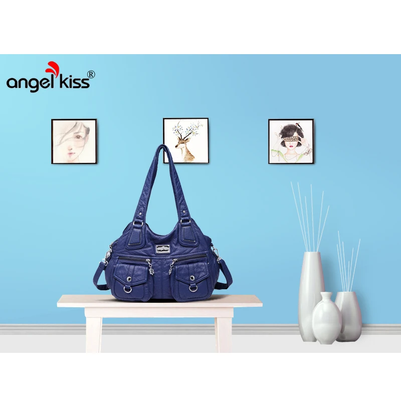 Angel Kiss повседневные сумки Хобо для женщин из искусственной кожи с несколькими