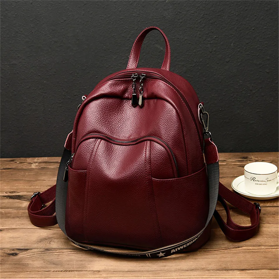 Simple Backpack Female Waterproof Backpacks for Women Large Capacity School Bags for Girls Brand leather Travel Bag Sac a Dos