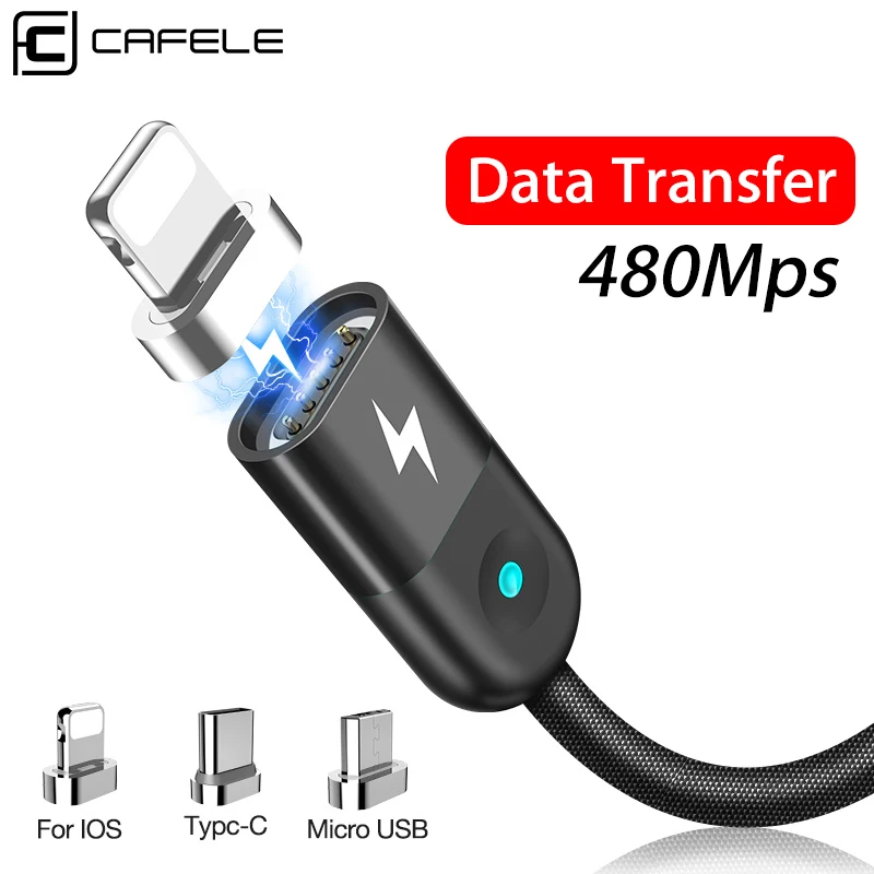 Магнитный usb-кабель CAFELE для iPhone кабель быстрой зарядки и передачи данных со