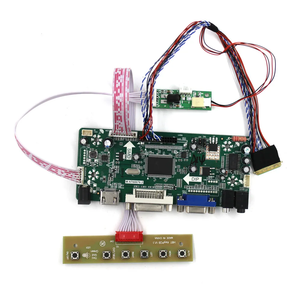 

HD MI VGA DVI Audio lcd controller board NT68676 work for 7inch N070ICG-L21 1280x800 IPS Lcd