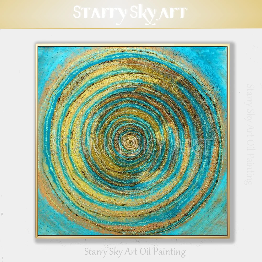 

Artist Hand-painted High Quality Wall Art Modern Abstract Round Oil Painting on Canvas Beautiful Circle Oil Painting Decoration
