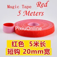 1pcslot yt505b magic tape longshort hook red wide 20 mm back to back cable tie nylon fastening 5 meters