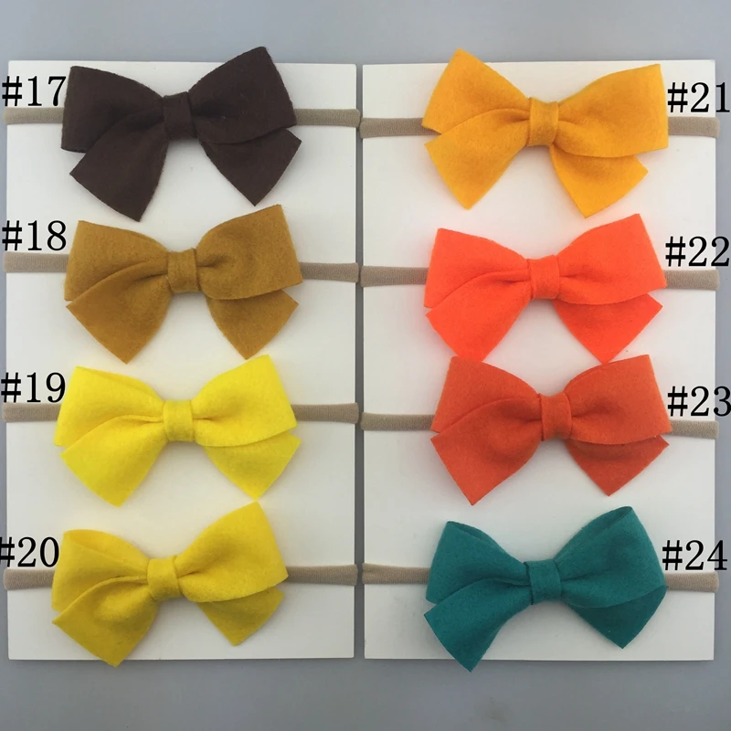 

10pcs/lot Handmade Kids Bow Headbands Solid Environmental Non-woven Hairwear Fashion Soft Girls Kid Boutique Hair Accessories