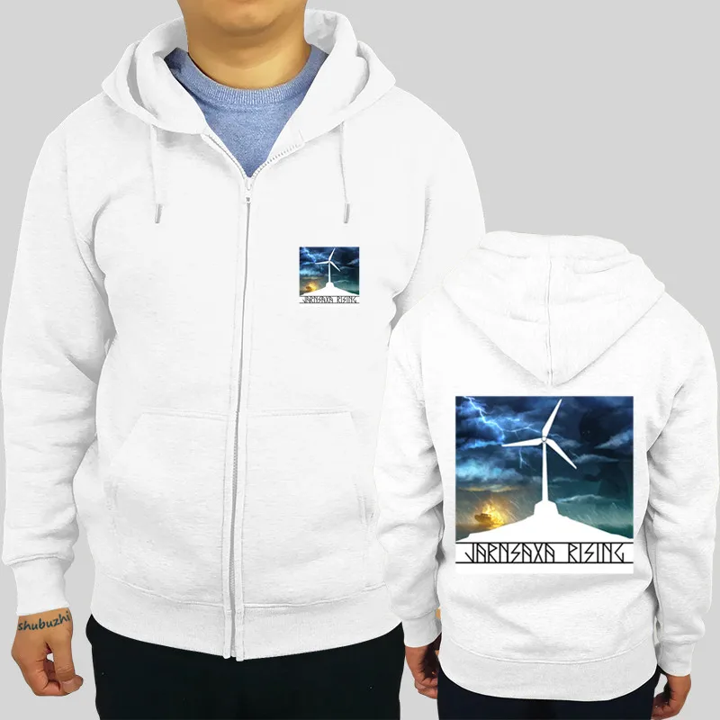 Мужские Повседневное Streetswear человек с капюшоном толстовка на молнии Jarnsaxa рост