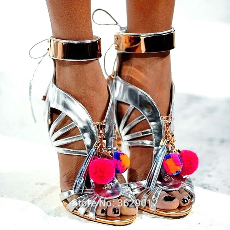 Lynskey/женские Серебристые сандалии на шнуровке обувь в гладиаторском стиле с