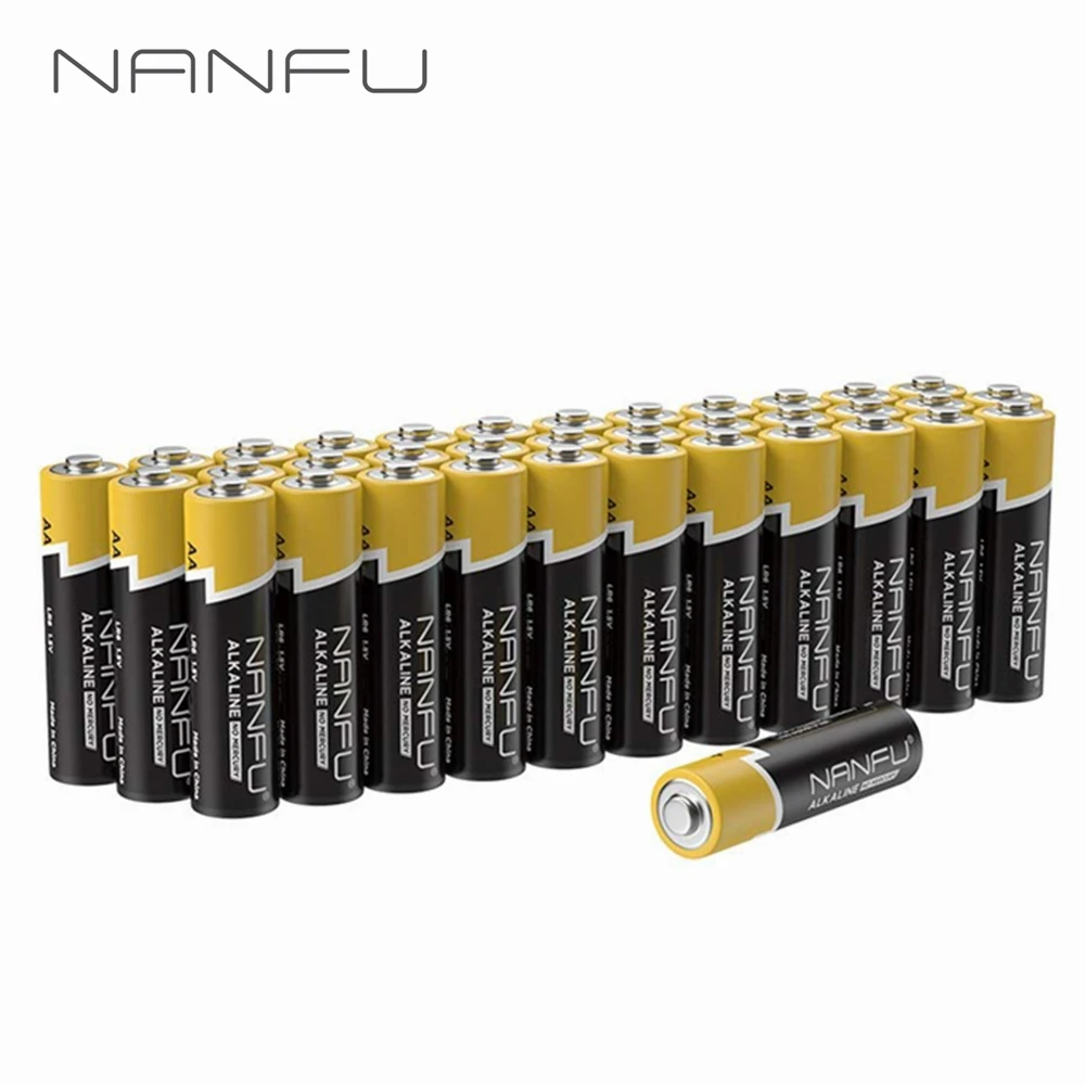 NANFU 36 шт./компл. батарейки типа АА ультра Мощность LR6 щелочной Батарея 1,5 v для часы пульт дистанционного управления игрушки электронные устройства 2A Батарея