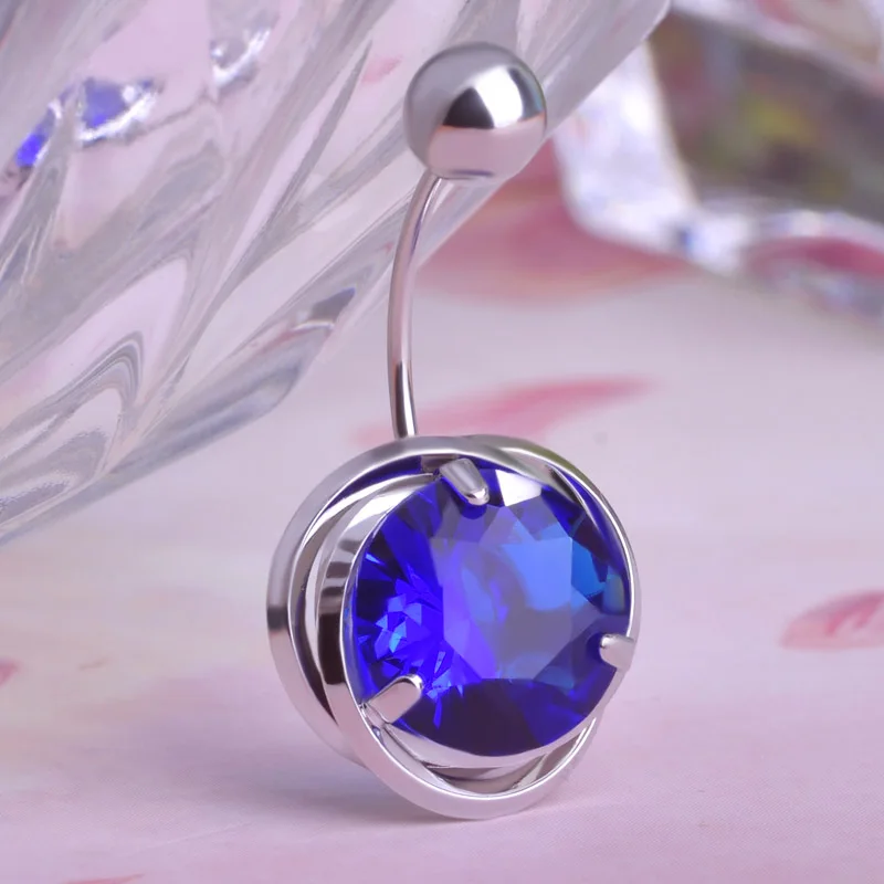 Кольцо с синими белыми золотыми и пупырями кольцо для пирсинга тела пупок