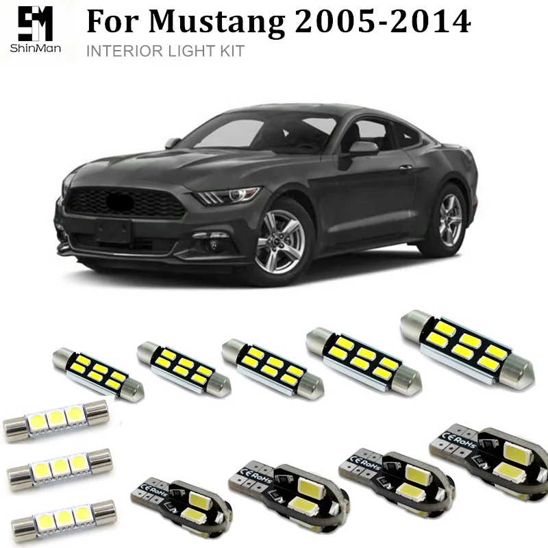 Shinman 8X ошибок светодиодный интерьер светильник комплект посылка для Ford mustang 2005-2014