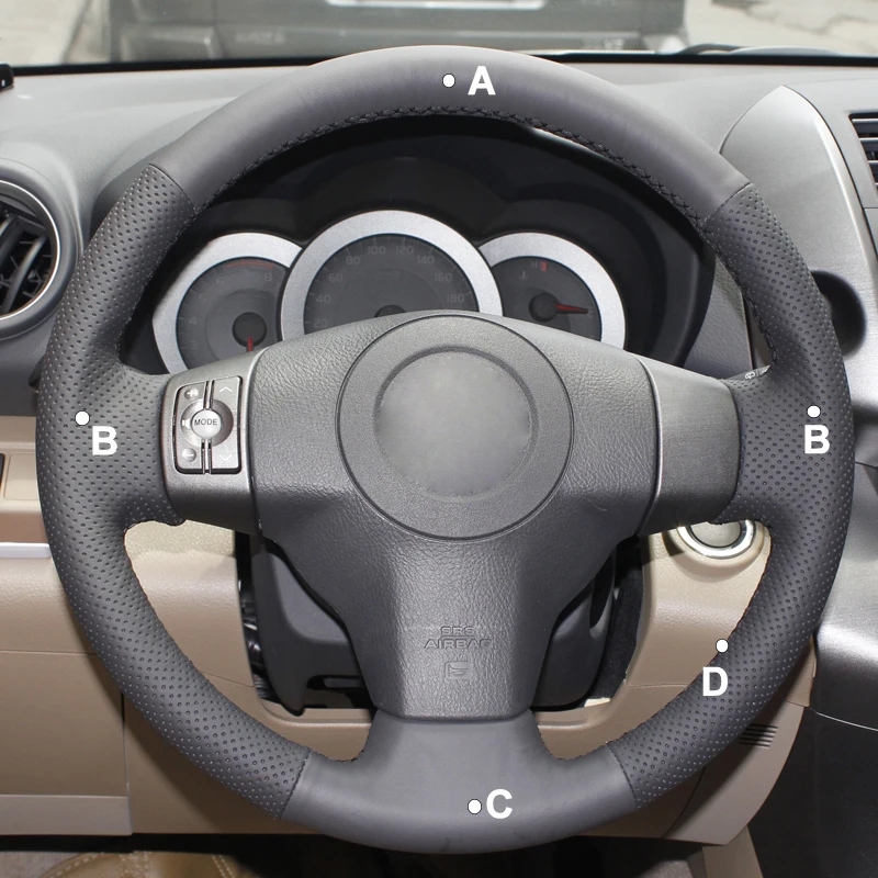 DIY ручной работы крышка рулевого колеса автомобиля из коровьей кожи для Toyota RAV4 2006-2012 Vios 2008-2013 Yaris 2007-2011 Scion XB 2008