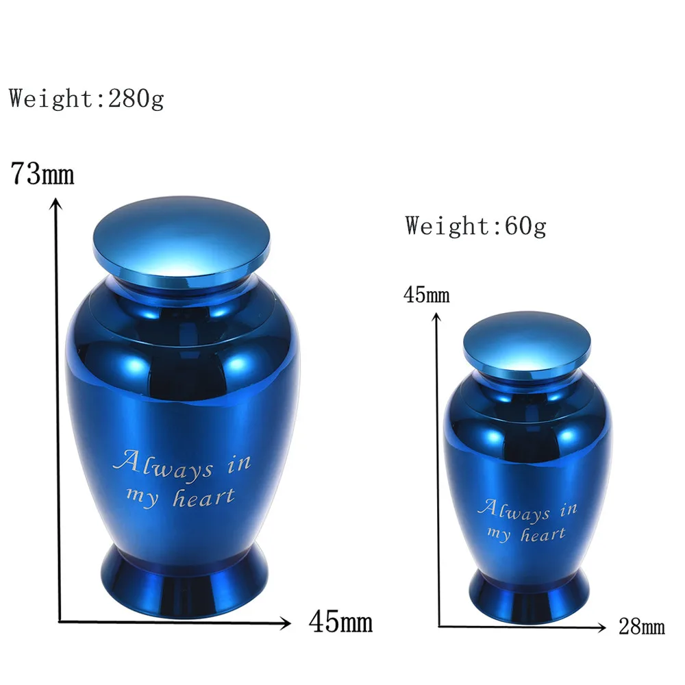 JJ002 черный и синий из нержавеющей стали кремации урна для человека/прах питомца