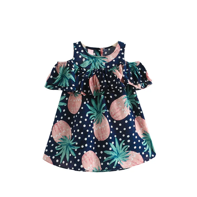 Summer hot sell cute style pinapple print cotton fashion girl baby dress | Детская одежда и обувь