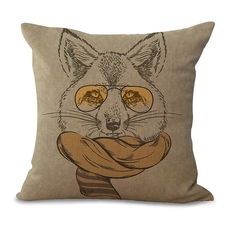 Декоративная Подушка Чехол Халат с капюшоном в виде животного живопись 17 5 дюймов