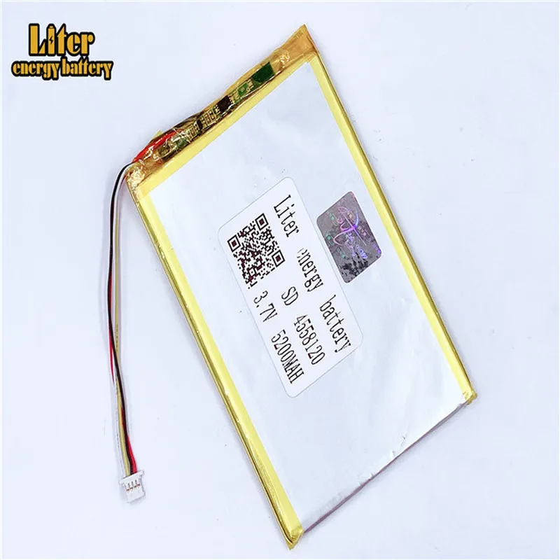 

Разъем 1,0-4P 4558120 4560120 3,7 V 5200mah планшетный пк аккумулятор lipo батареи перезаряжаемые литий-ионные полимерные батареи,