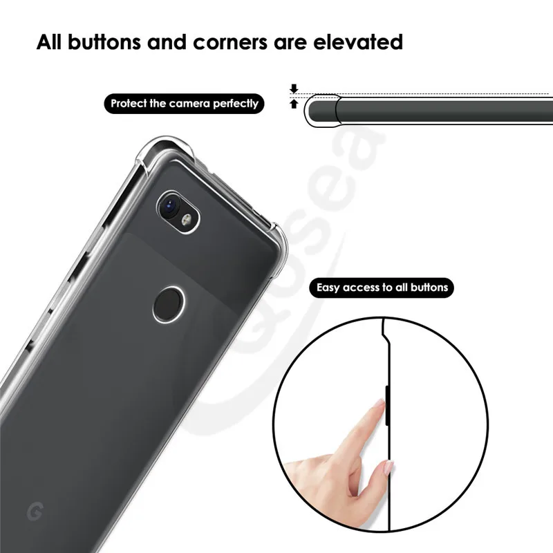 Для Google Pixel 3a XL прозрачный чехол для телефона тонкий мягкий силиконовый