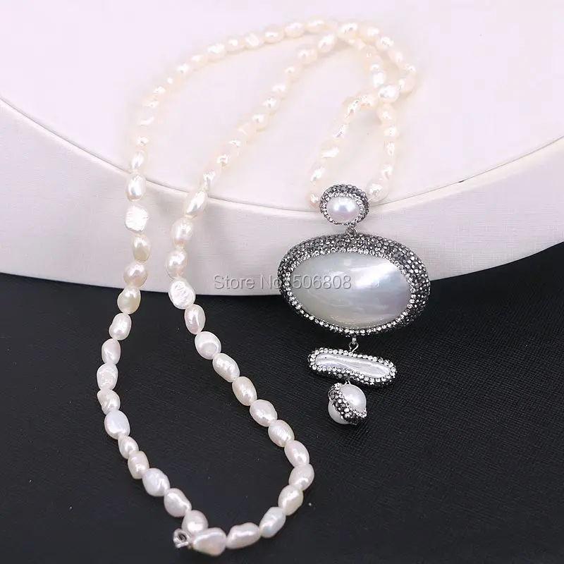 5 нитей Мода CZ Crystal Pearl Drop и В виде ракушки с длинной бахромой кулон Цепочки и ожерелья, жемчуг Бусины Jewelry Цепочки и ожерелья для Для женщин