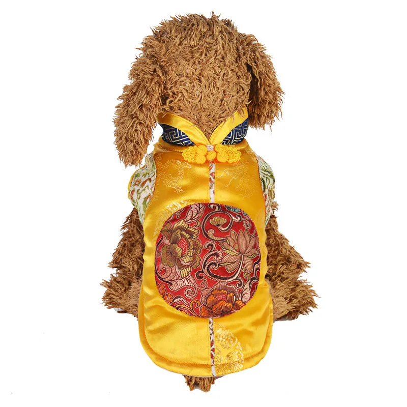 Chinese New Year Dog Clothes Tang Suit Winter Coat Jacket Outfit Cat Chihuahua Poodle Bichon Pug Clothing Pet Costume | Дом и сад