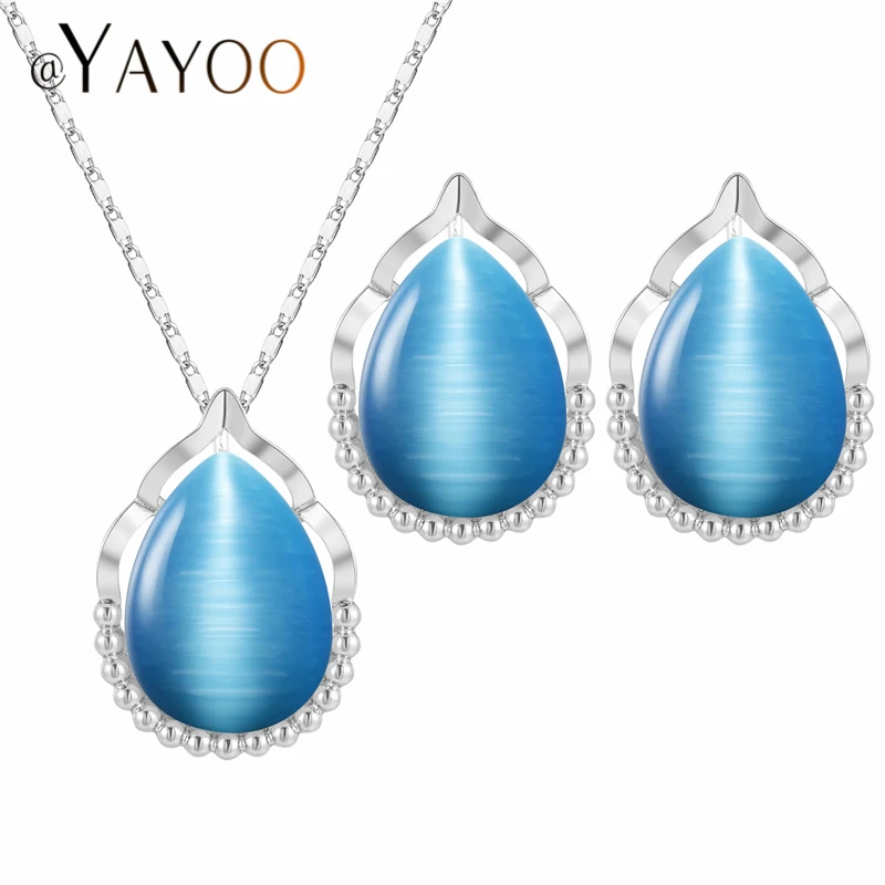 AYAYOO Ювелирные наборы синий нигерийский Свадебный Африканский бисер ювелирный