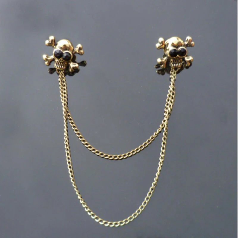 2016 золотая цепочка скелет Броши Значки Гинкго Билоба Нагрудные Контактный Брошь