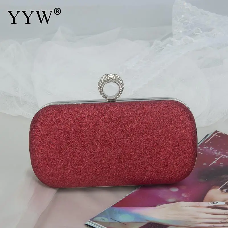 red YYW модный зеленый Свадебный клатч мини-сумочка с кольцом кошелек клатчи женские Sac основной Femme роскошные женские сумки дизайнерские - Цвет: red