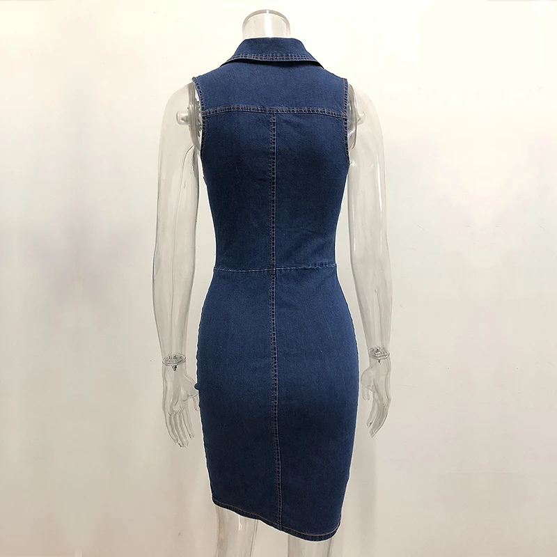 Colysmo Синее джинсовое платье сексуальное размера плюс летнее женское Vestido