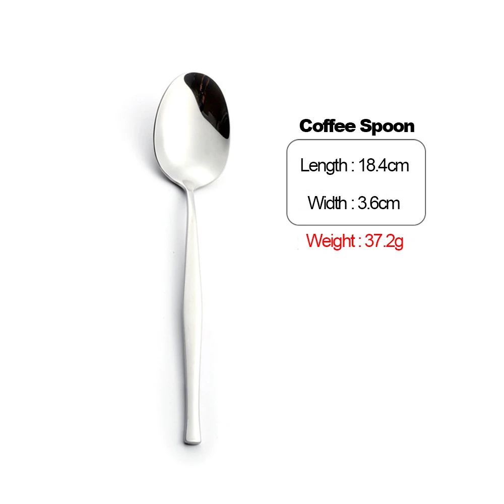 Coffee Spoon Нож из нержавеющей стали, столовая вилка, ложка, столовые приборы кухонные принадлежности, зеркальные столовые приборы, набор посуды, Экологичная семейная посуда для пикника - Цвет: Coffee Spoon
