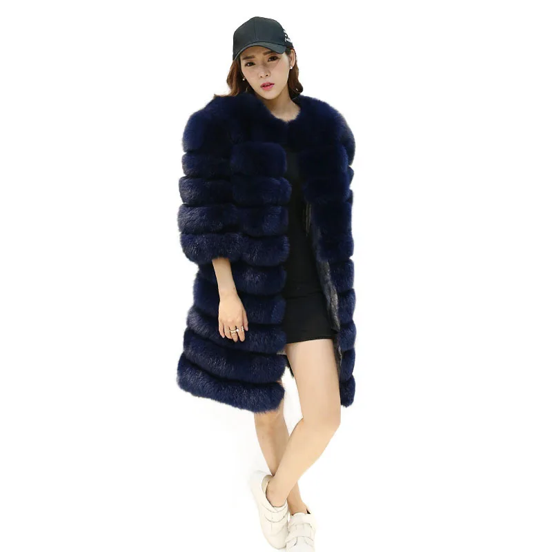 2019autumn And Winter New Autumn Fur Coat Fox Long Section Horizontal Sleeves Detachable Vest Slim | Женская одежда
