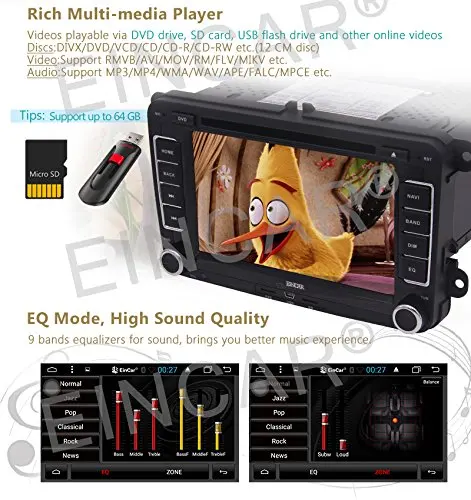 2 DIN 7 ''стерео четырехъядерный Android 6.0 GPS в тире Bluetooth DVD плеер для VW Гольф Поло