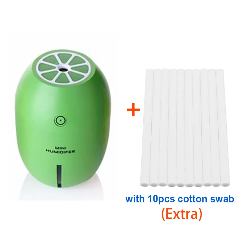 with 10 pcs Cotton 180 мл увлажнитель воздуха, USB очиститель воздуха, освежитель воздуха, светодиодный Ароматерапевтический диффузор, распылитель для дома, авто, мини-увлажнители воздуха для автомобиля - Цвет: with 10 pcs Cotton