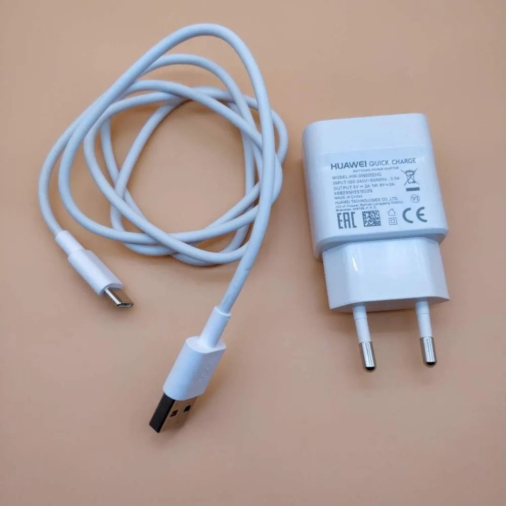 Original EU Huawei Nova 3 Fast Charger For P20 Lite Honor 9 8 2 2i 3i P9 G9 9V/2A Quick Charge Usb Type C Cable | Мобильные телефоны