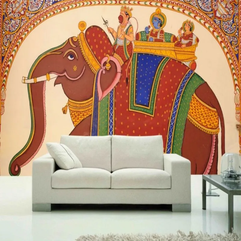 Прямая поставка Настенная бумага Для детей Индийский элемент Слон Декоративная