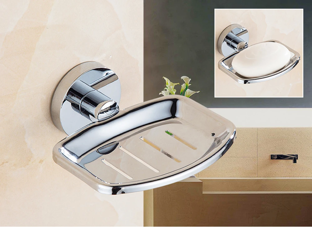 Stainless Steel Soap Dish Bathroom Storage Soap Rack Plate Box Container Wall Storage Rack Holder