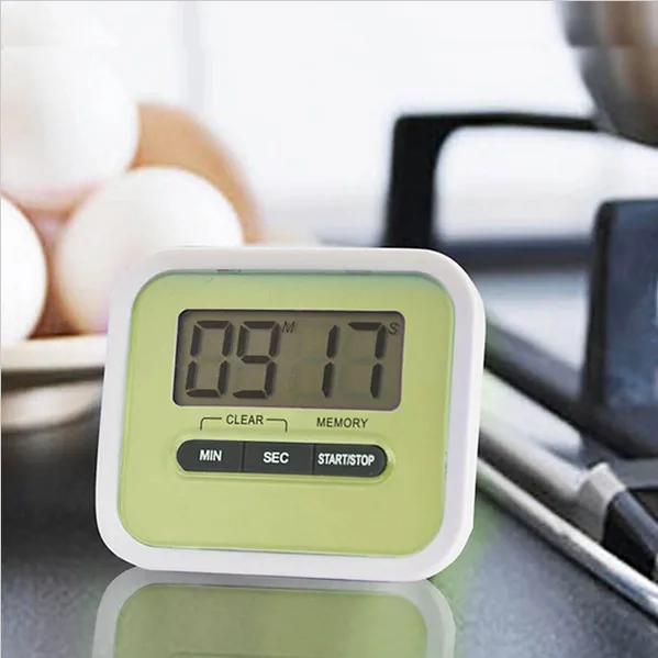 

50pcs/lot Digital Kitchen Count Down/ Up LCD display Timer /clock Alarm with magnet stand clip lin3435