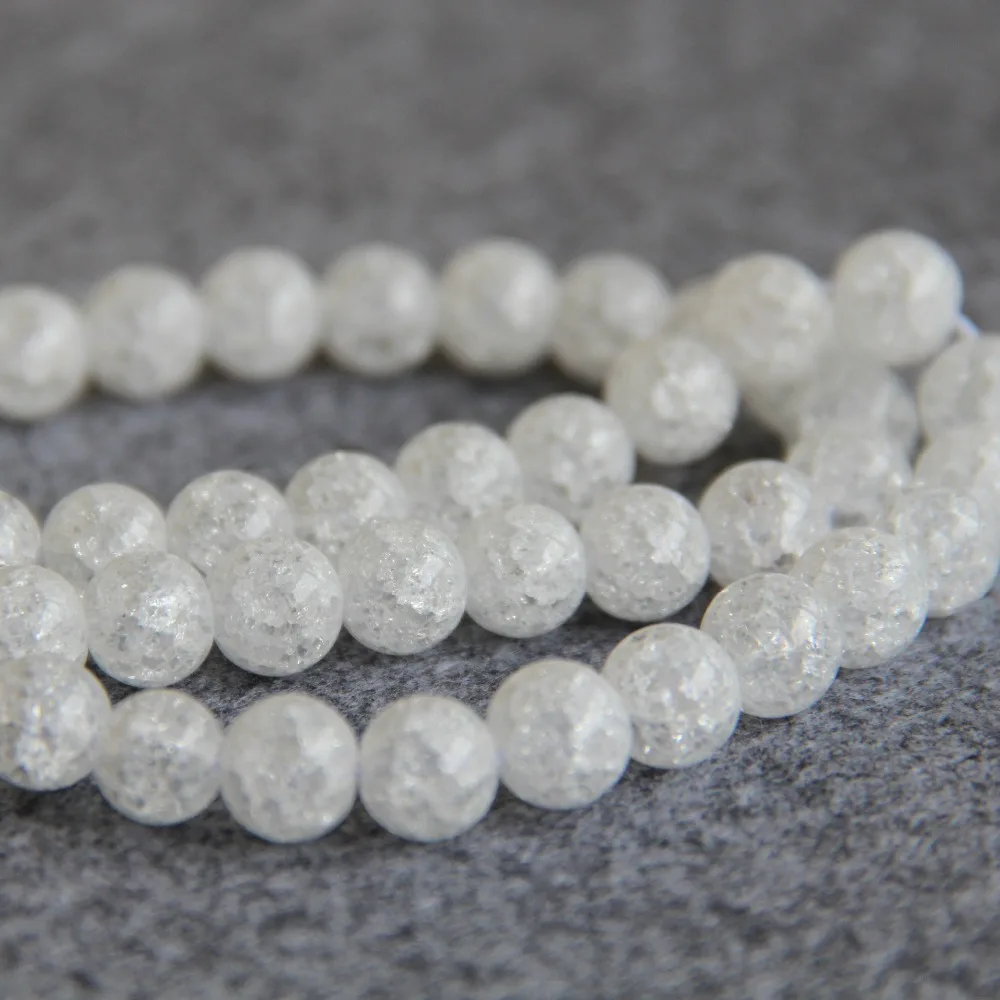 Для ожерелий браслетов 10 мм из белого стекла с кристаллами полуотделанным