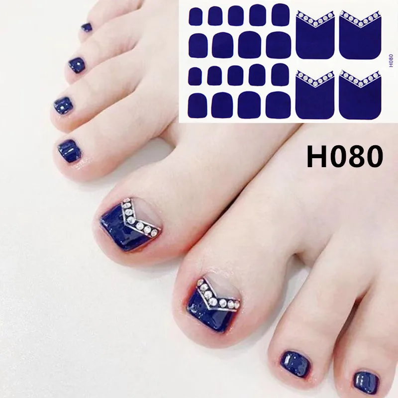 1 лист, клеящиеся наклейки для ногтей, блестящие Летние Стильные наконечники, полностью закрывающие носок, товары для рукоделия, наклейки для ног для женщин и девушек, Прямая поставка