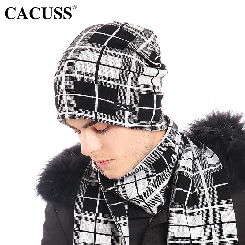 Cacuss Англия плед шапочка Для мужчин два Цвет вязать шерстяные шапки для Бизнес