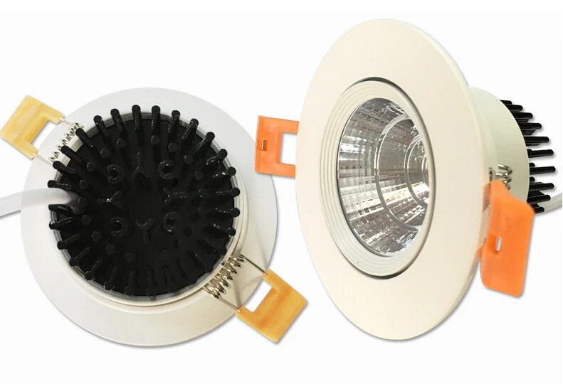 Free Shipping High quality Dimmable 12W COB Recessed Led ceiling down light Warm Cold White AC85-265V