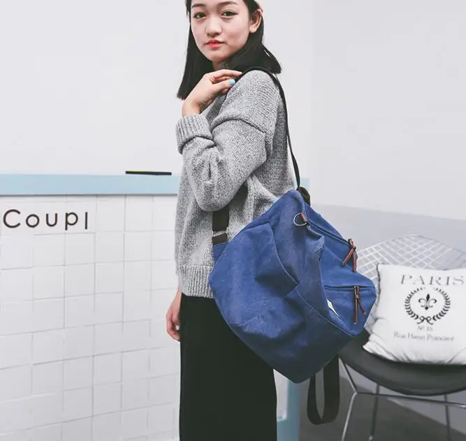 Корейский стиль Модный женский холщовый рюкзак Harajuku стиль большой емкости повседневный рюкзак для путешествий школьный рюкзак в студенческом стиле