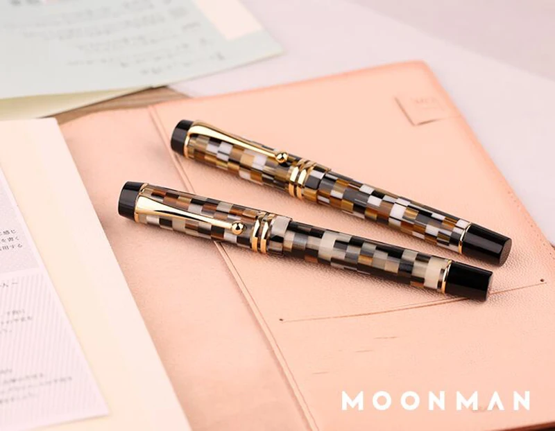 Moonman M600 целлюлоидная Шахматная перьевая ручка Германия шмифт тонкий наконечник 0,5 мм отличный модный офисный писательский подарочный набор