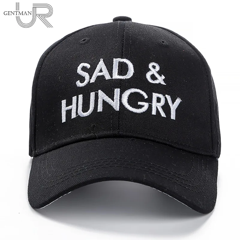 Бейсболка с надписью Sad & Hungry Женская однотонная Кепка высокого качества