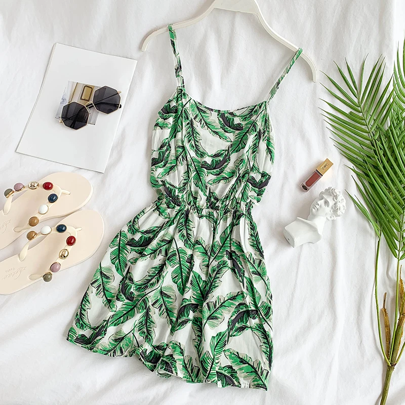 Women Summer Clothes Print Sleeveless Playsuits for 2019 Female Overalls | Женская одежда