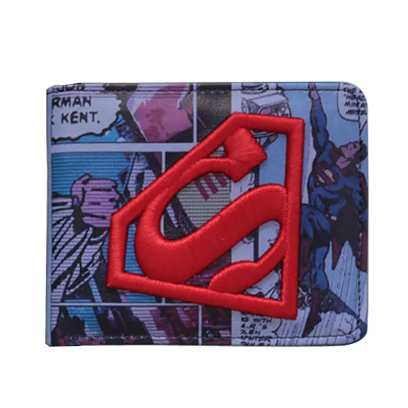 Marvel Comics carteira кошельки Мультфильм Аниме Бэтмен герой Кошелек Вышивка логотипа подарок денежные мешки для молодых Для мужчин короткие бумажник - Цвет: Прозрачный