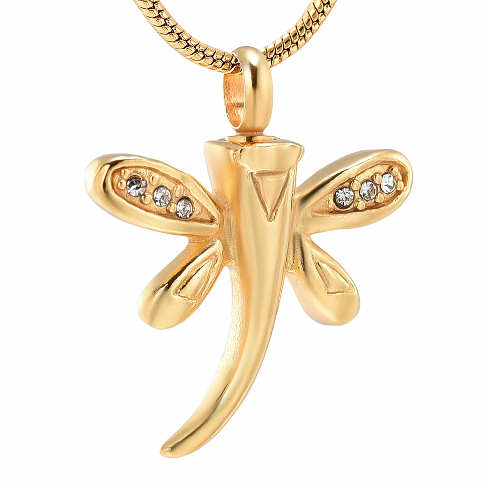 

IJD9725 Stainless Steel Dragonfly Cremation Jewelry Necklace Urn Memorial Keepsake for Ashes Pendant